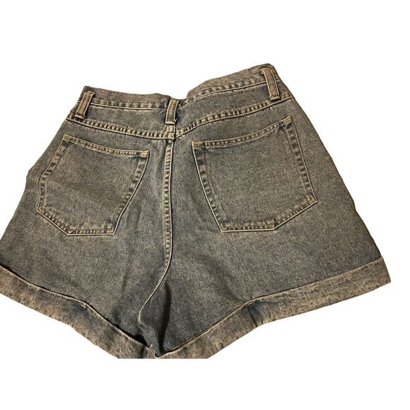 VINTAGE LERNER NEW YORK JEAN SHORTS SIZE 10 HIGH WAIST. Cuffed - Picture 2 of 3